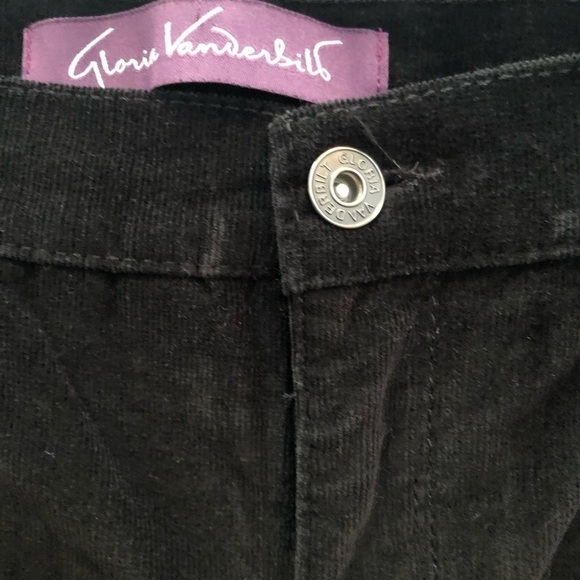 GLORIA Vanderbilt Black Corduroy velvet pants size 12 - Picture 2 of 8